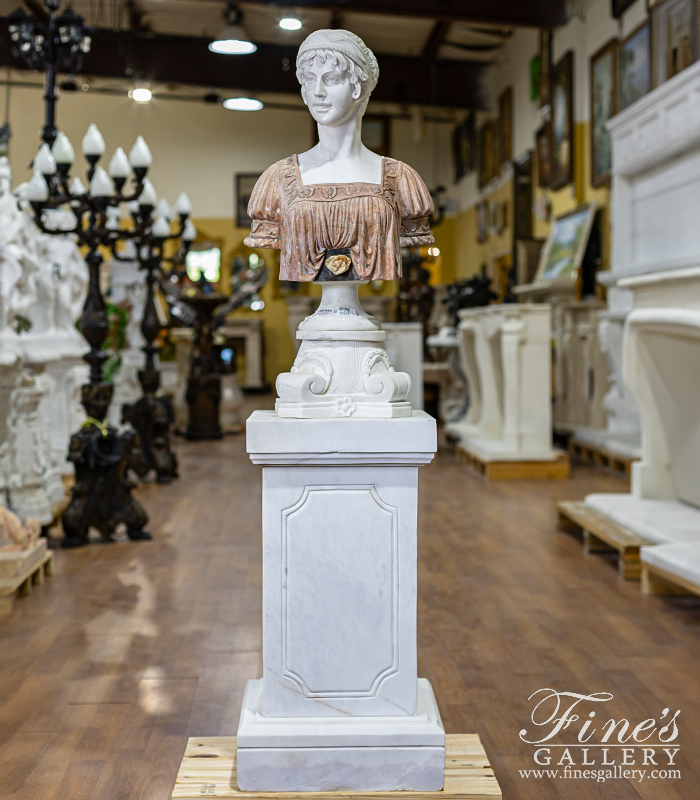 Marble Statues  - Female Marble Bust - MBT-410